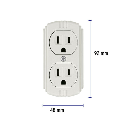 Contacto de sobreponer dúplex de 2 polos con tierra