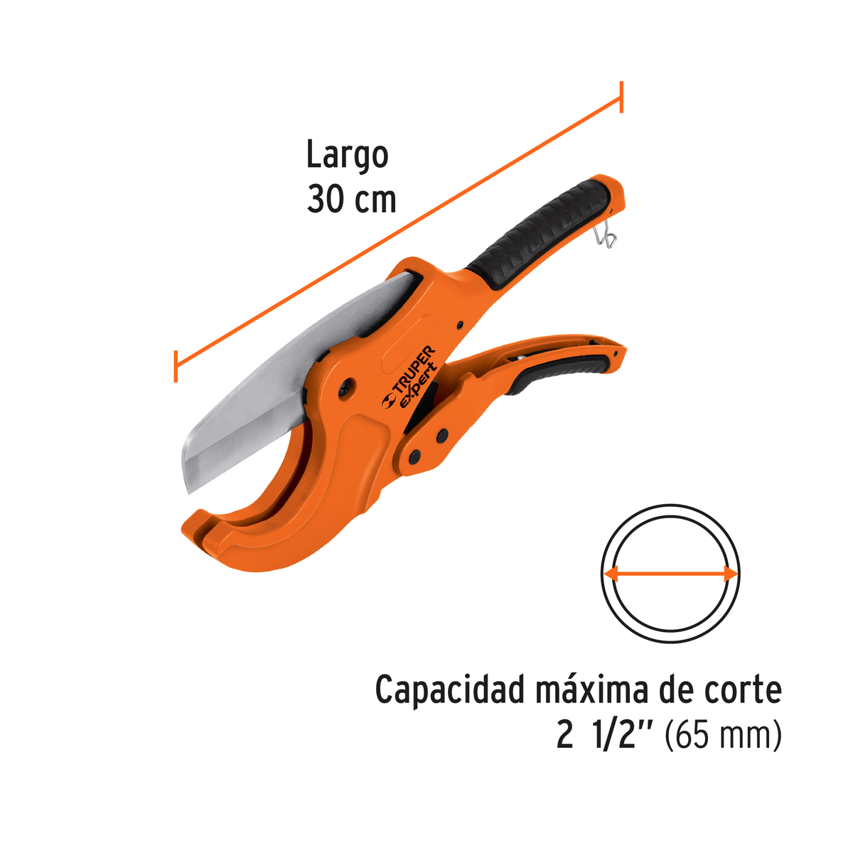 Cortador de tubo plastico capacidad 65 mm