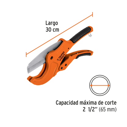 Cortador de tubo plastico capacidad 65 mm