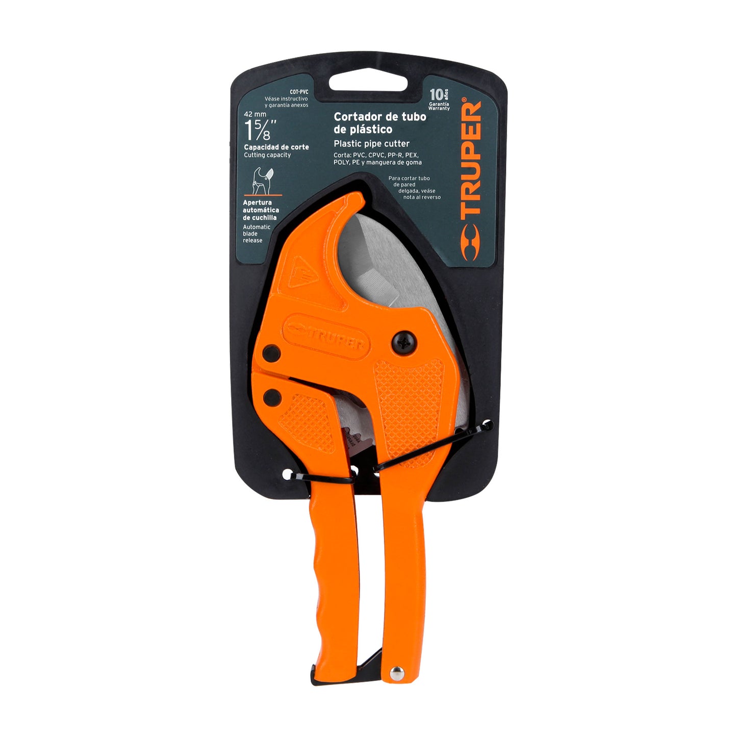 Cortador de Tubo de Plástico, Capacidad Corte 1-5/8"