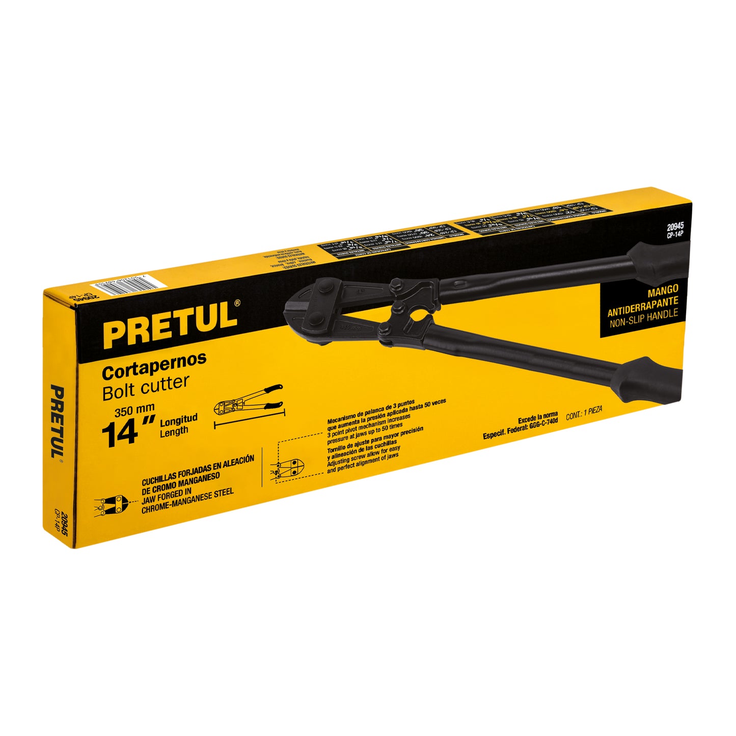 Cortapernos de 14 pulgadas con mango tubular