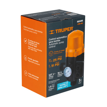 Control automático de presión de bombas para agua de 90 grados