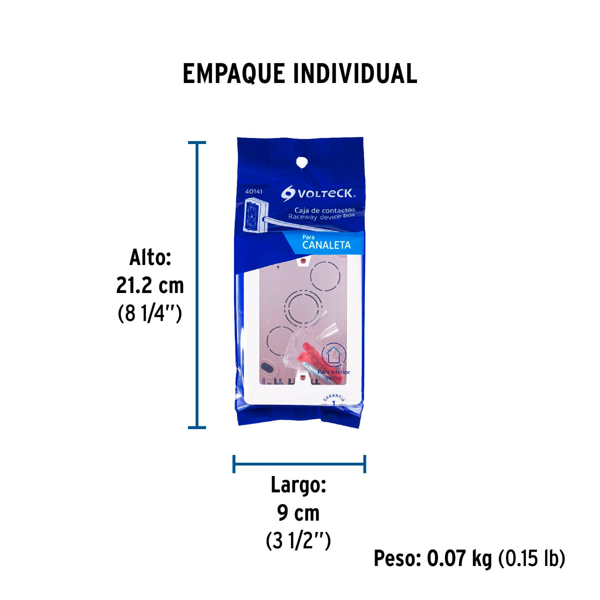 Caja de contactos para canaleta 3" x 5", blanca · vista 6
