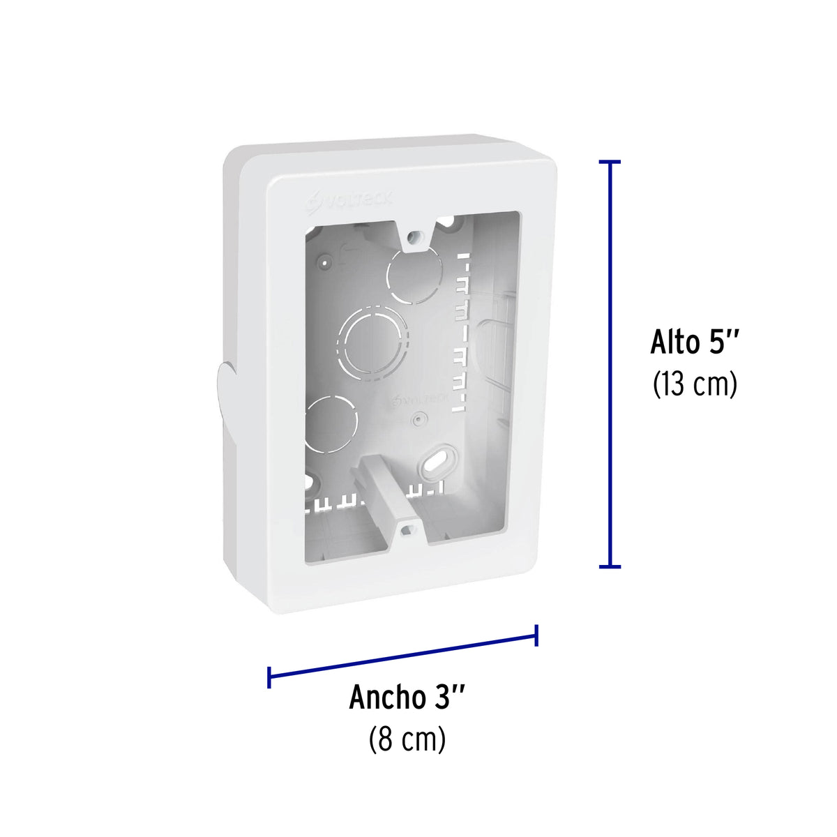 Caja de contactos para canaleta 3" x 5", blanca · vista 4