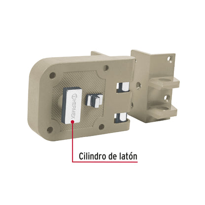 Cerradura de sobreponer para puerta corrediza con mariposa derecha