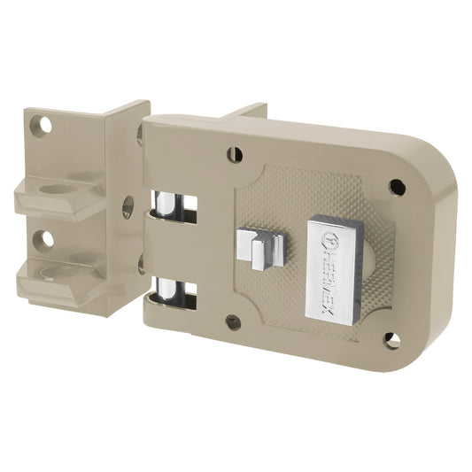 Cerradura de sobreponer para puerta corrediza con mariposa izquierda