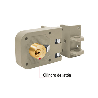 Cerradura de sobreponer para puerta corrediza clásica derecha
