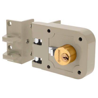 Cerradura de sobreponer para puerta corrediza clásica izquierda