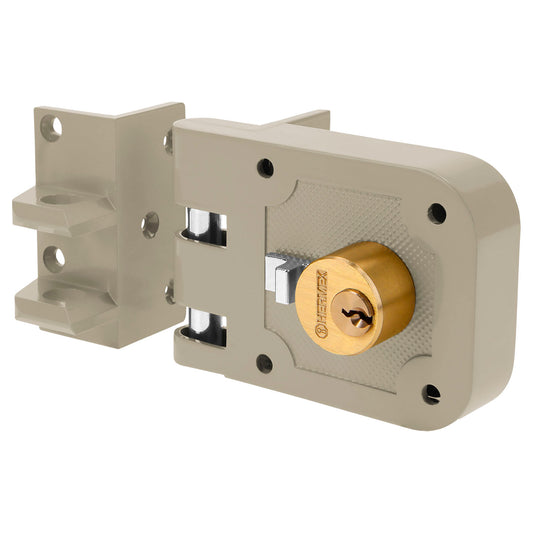 Cerradura de sobreponer para puerta corrediza clásica izquierda