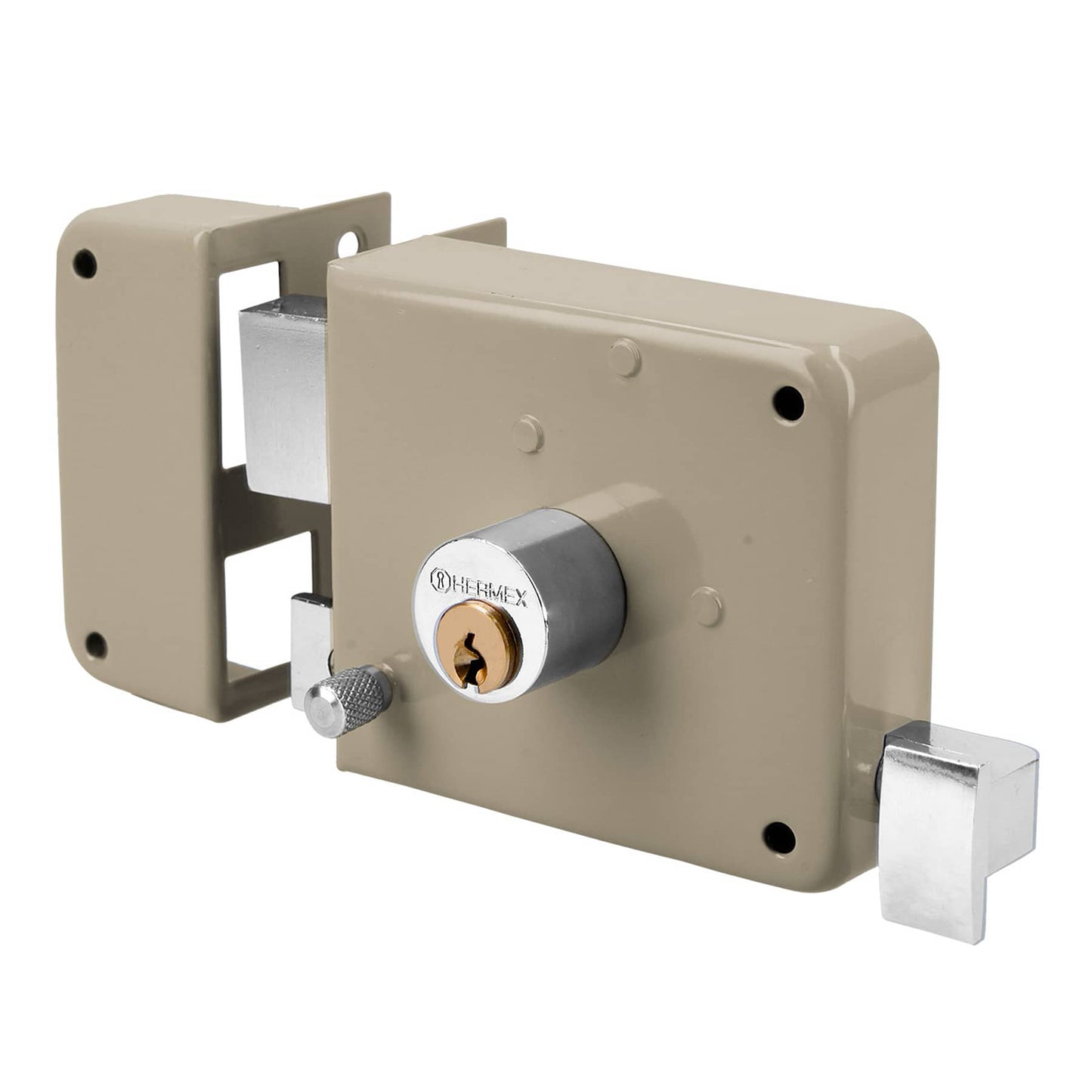 Cerradura de sobreponer clásica izquierda con llave tradicional