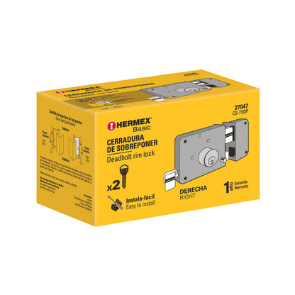 Cerradura de sobreponer instala fácil derecha para puerta abatible