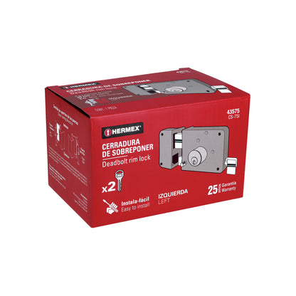 Cerradura sobreponer izquierda instala fácil tradicional caja
