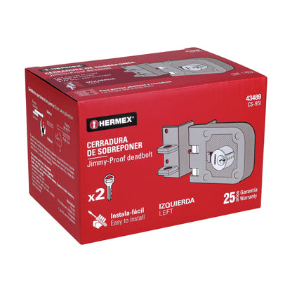 Cerradura de sobreponer instala fácil para puerta corrediza izquierda