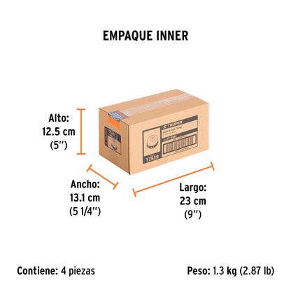 Carda copa 3" alambre trenzado grueso, eje 5/8"-11 · vista 6