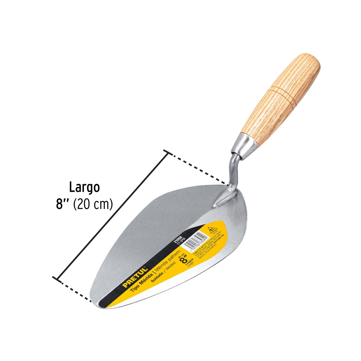 Cuchara para albañil de 8" tipo Mérida