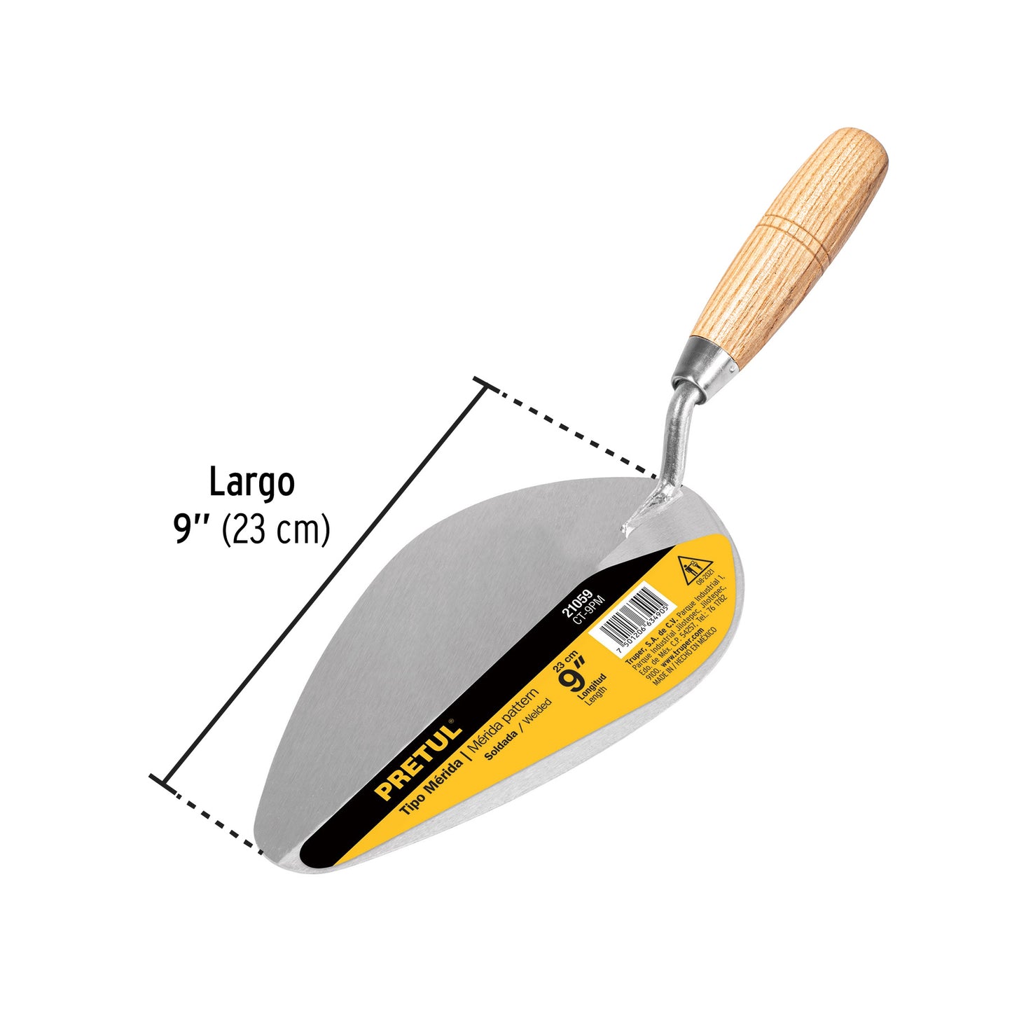 Cuchara para albañil de 9" tipo Mérida