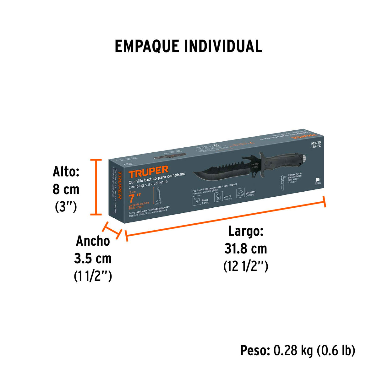 Cuchillo táctico para campismo 7" · vista 6