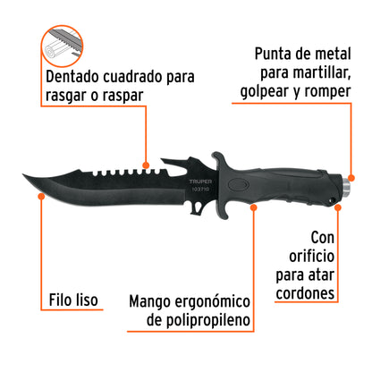 Cuchillo táctico para campismo 7" · vista 2