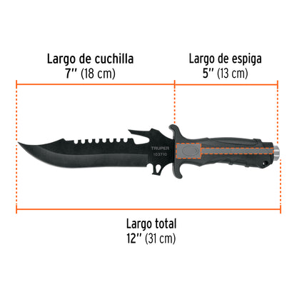 Cuchillo táctico para campismo 7" · vista 3