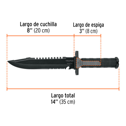 Cuchillo táctico de monte 8" · vista 3