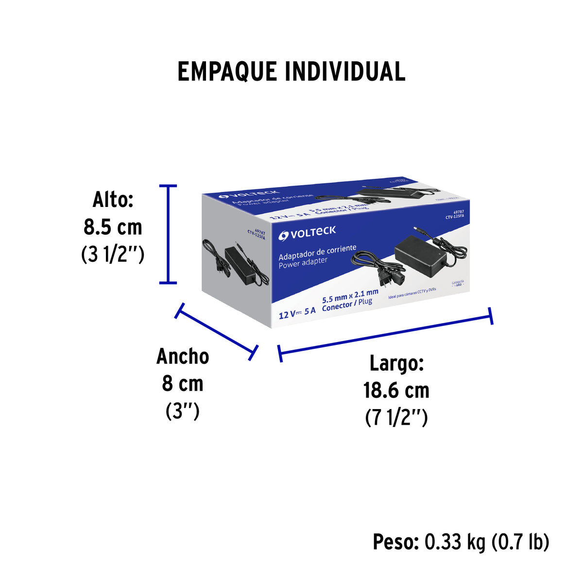Fuente de Alimentación 12V 5A para CCTV · vista 5