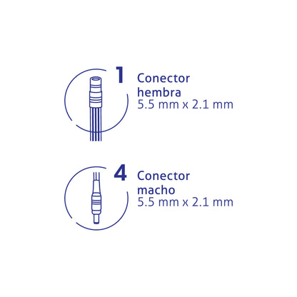 Cable Divisor de Energía tipo Pulpo 1 a 4 para CCTV · vista 3