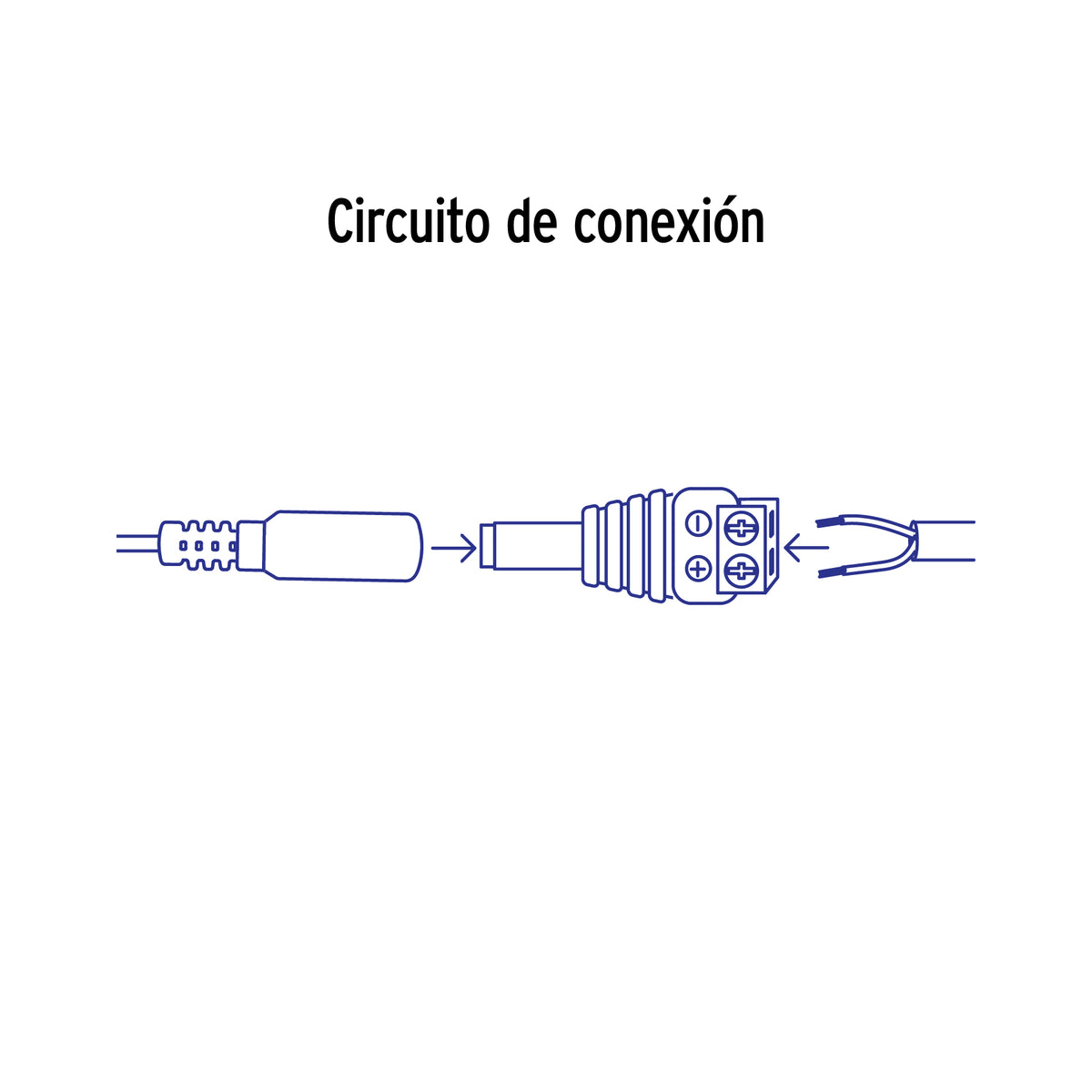 Conector de energía para CCTV tipo macho · vista 3