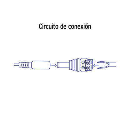 Conector de energía para CCTV tipo macho · vista 3