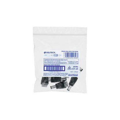 Conector de energía para CCTV tipo macho · vista 4