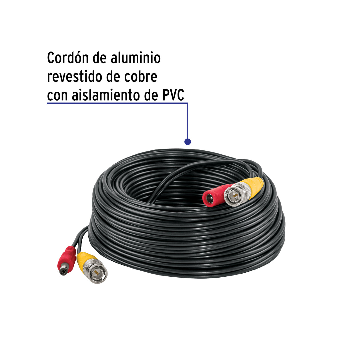 Cable Video y Energía Tipo Siamés CCTV, 20 metros · vista 2