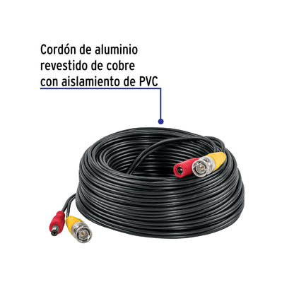 Cable Video y Energía Tipo Siamés CCTV, 20 metros · vista 2