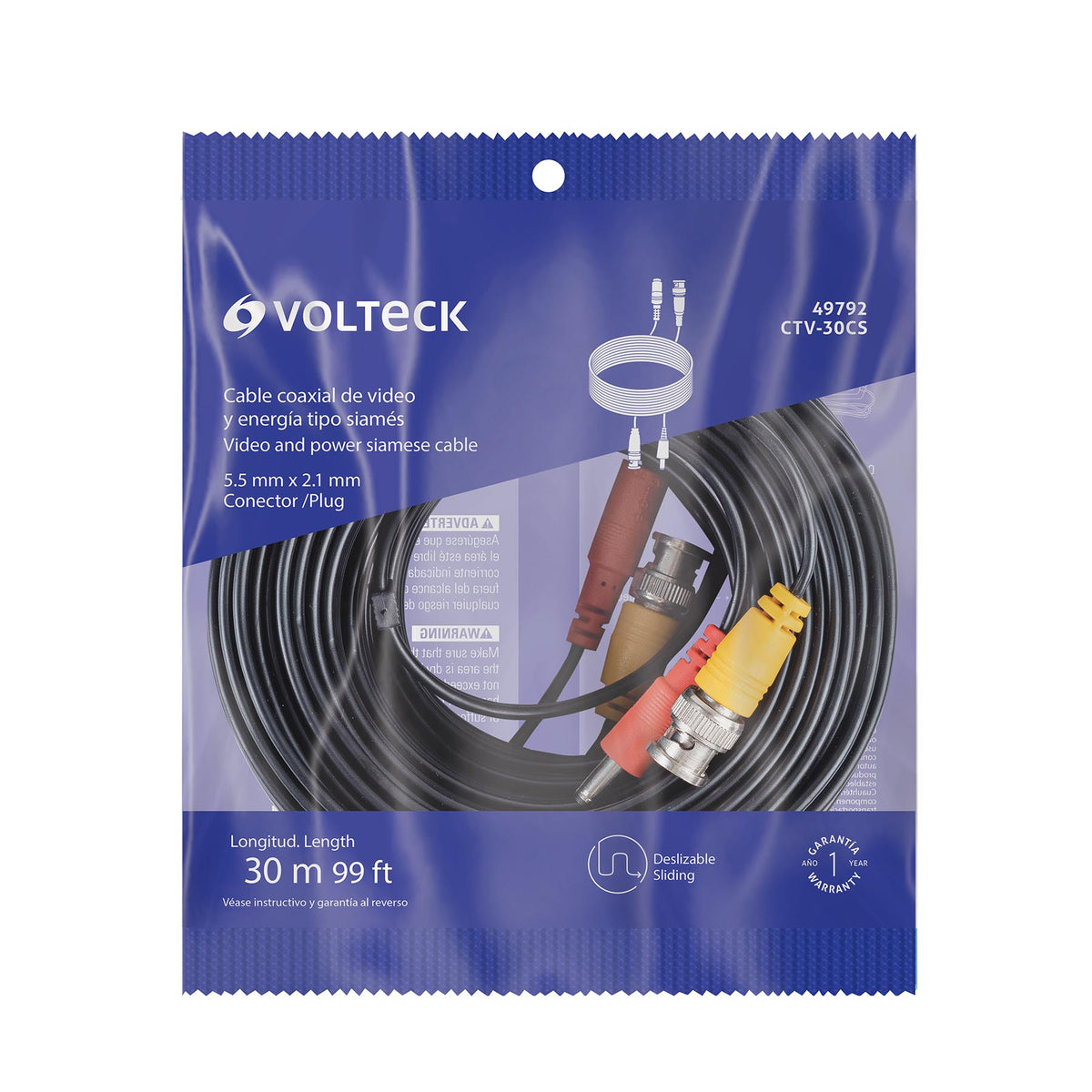 Cable Video y Energía Tipo Siamés CCTV, 30 metros · vista 4