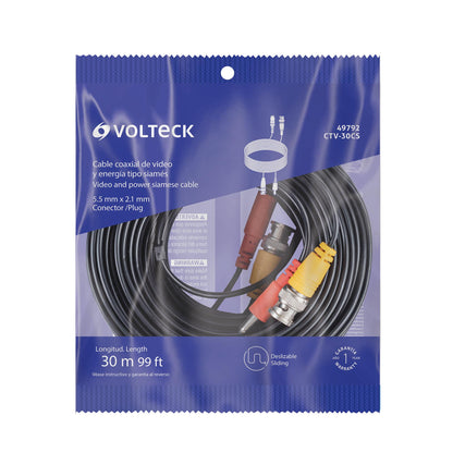 Cable Video y Energía Tipo Siamés CCTV, 30 metros · vista 4