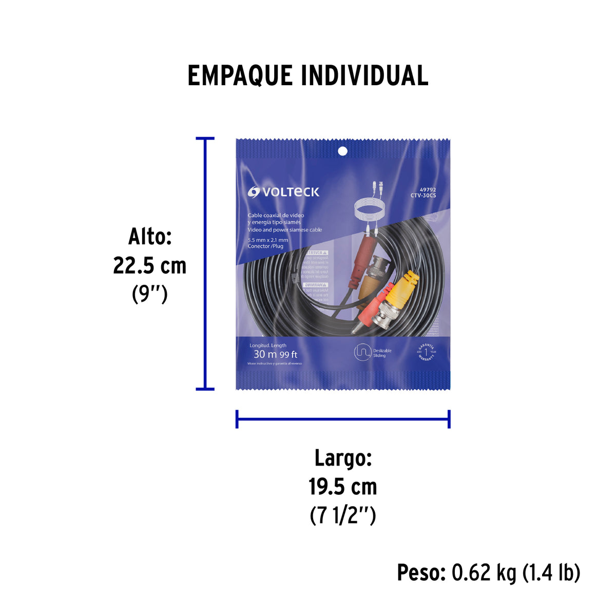 Cable Video y Energía Tipo Siamés CCTV, 30 metros · vista 5