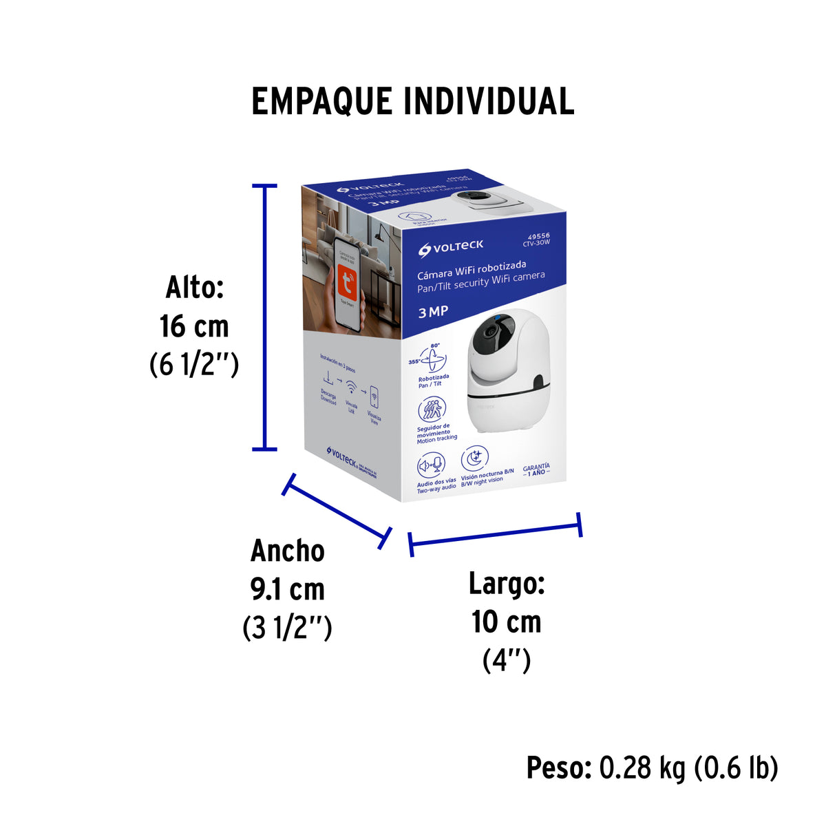 Cámara de seguridad WiFi robotizada para interior, 3MP · vista 8