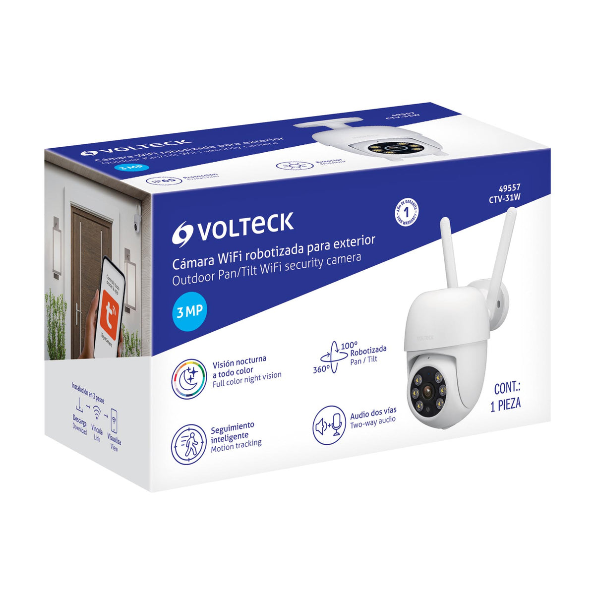 Cámara de seguridad WiFi robotizada para exterior, 3MP · vista 8