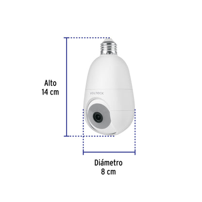 Cámara de seguridad WiFi robotizada, interior, socket, 4 MP · vista 3