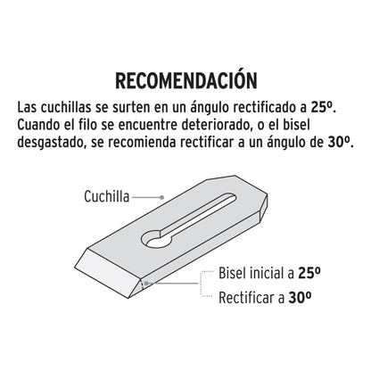 Cuchilla de repuesto para cepillo de carpintero