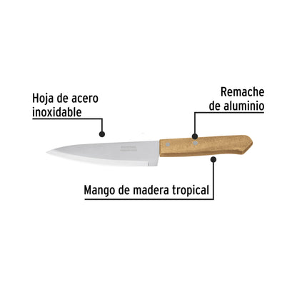 Cuchillo de chef de 7 pulgadas con mango de madera