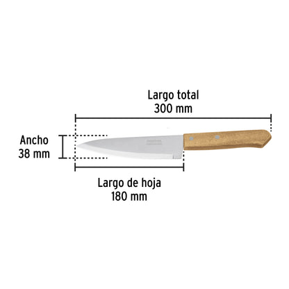 Cuchillo de chef de 7 pulgadas con mango de madera
