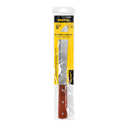 Cuchillo cebollero de 8 pulgadas con mango de madera