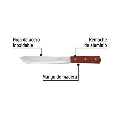 Cuchillo cebollero de 8 pulgadas con mango de madera