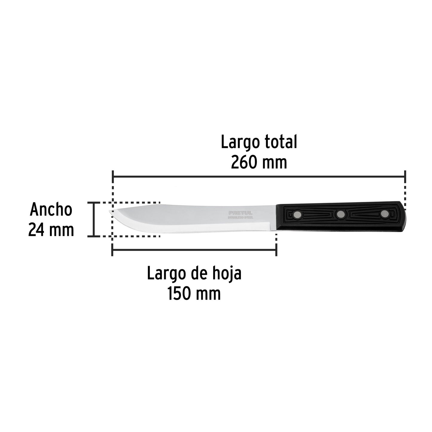 Cuchillo cebollero de 6 pulgadas con mango de polipropileno