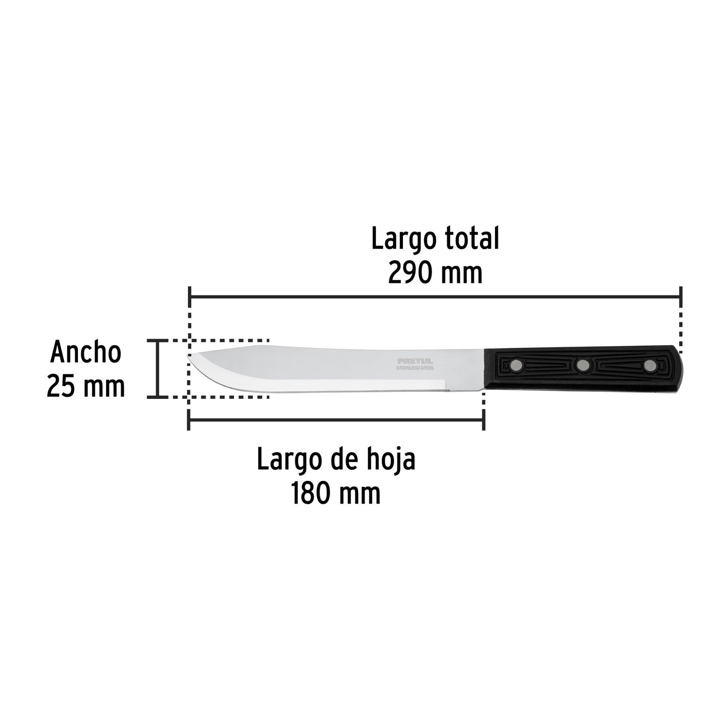 Cuchillo cebollero de 7 pulgadas con mango de polipropileno
