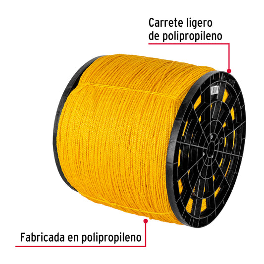 Cuerda Polipropileno 4mm Carrete 20kg