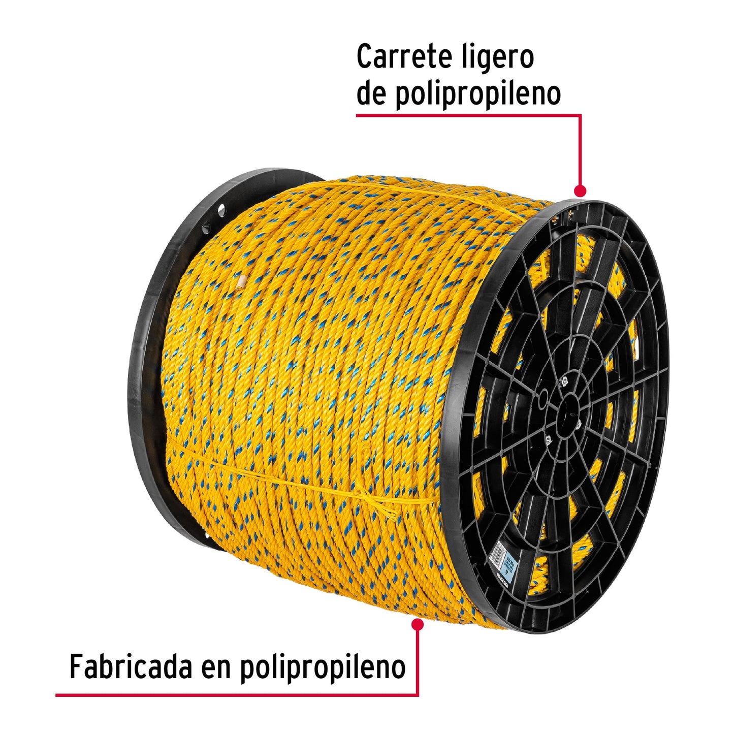 Cuerda Polipropileno 6mm Carrete 20kg