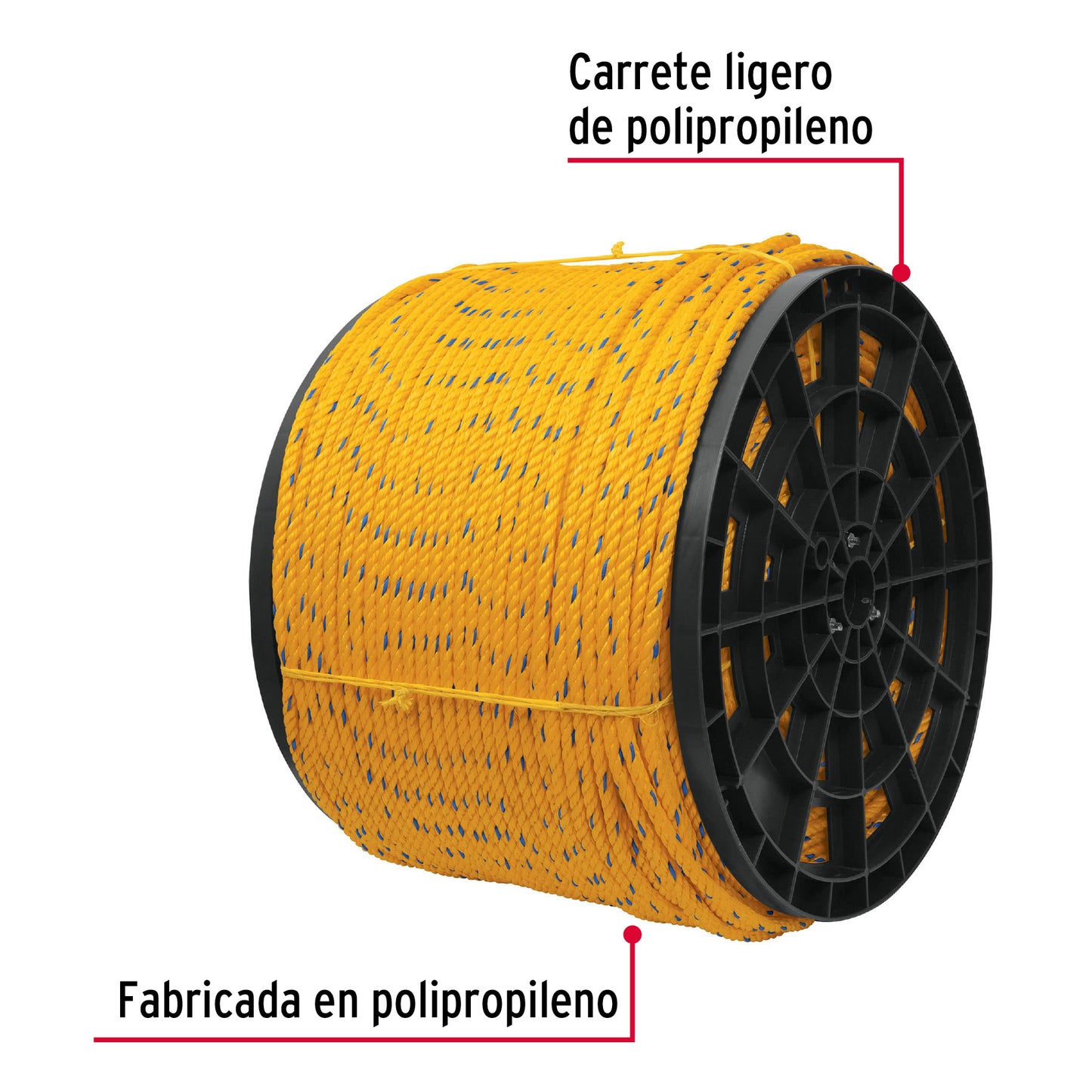 Cuerda Polipropileno 8mm Carrete 20kg