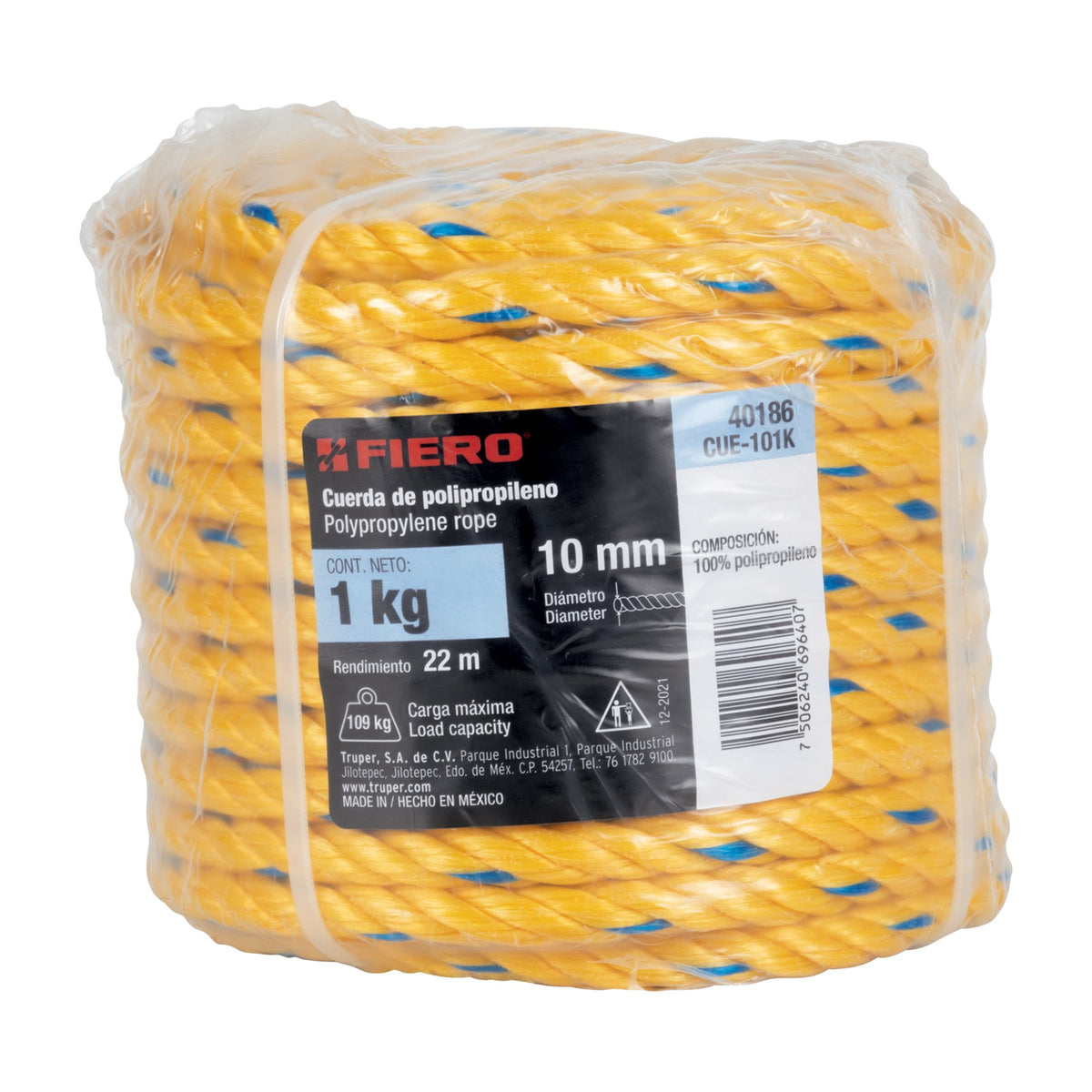 Cuerda Polipropileno 10mm Rollo 1kg