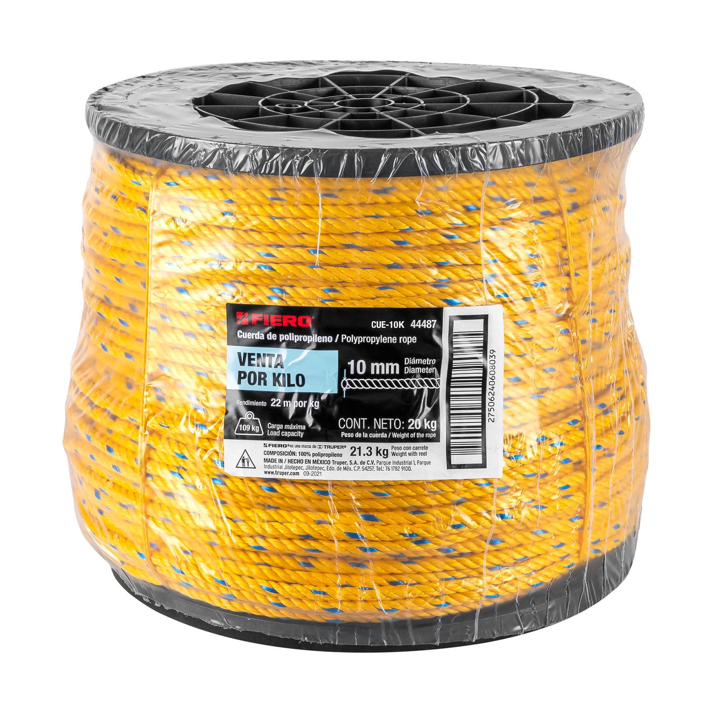 Cuerda Polipropileno 10mm Carrete 20kg