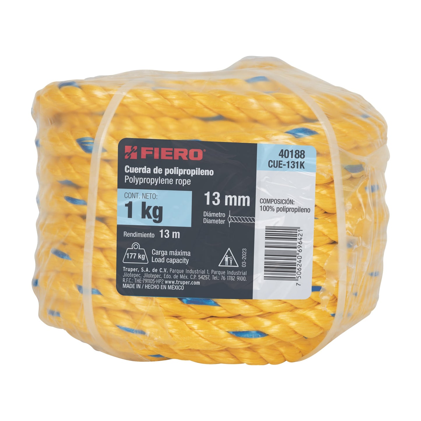 Cuerda Polipropileno 13mm Rollo 1kg